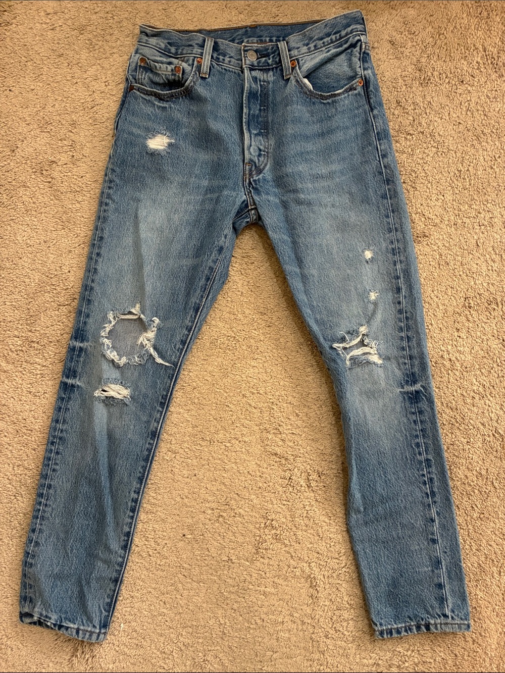 Levi’s 501 Women's Distressed Skinny Denim Jeans 28 W 30 L